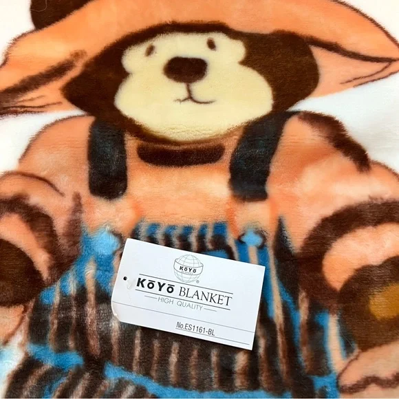 KOYO Fleece Throw Baby Blanket Garden Teddy Bear Favorite Friend Plush 39x54 NWT - Picture 3 of 12